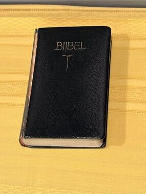 🔥 Vintage 1960s Leather Dutch Bible Bijbel 1951 Nieuwe Vertaling Jongbloed